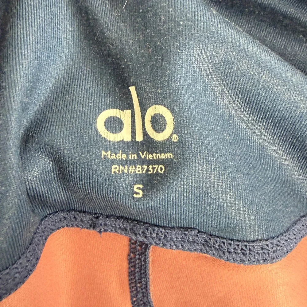 Alo Yoga Leggings Womens S Blue Pink Ombre Gradient High Waist Crop RN87370 Yoga
